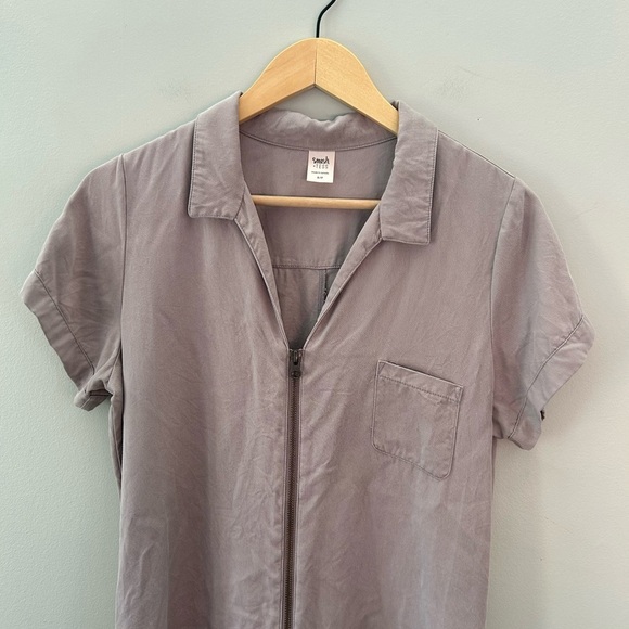 SMASH+TESS Shorty Zip Up Overall Barely Blush Pink Jumpsuit - Picture 5 of 6